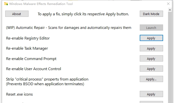 Windows Malware Effects Remediation Tool v1.8