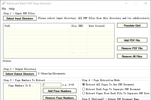 Advanced Batch PDF Page Extractor(PDF页面批量提取工具) v1.15