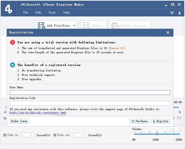 4Videosoft iPhone Ringtone Maker(铃声制作工具) v7.0.26