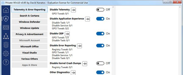 PrivateWin10(隐私设置工具) v0.89