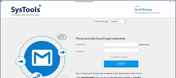 SysTools Gmail Backup(Gmail电子邮件备份工具) v8.6