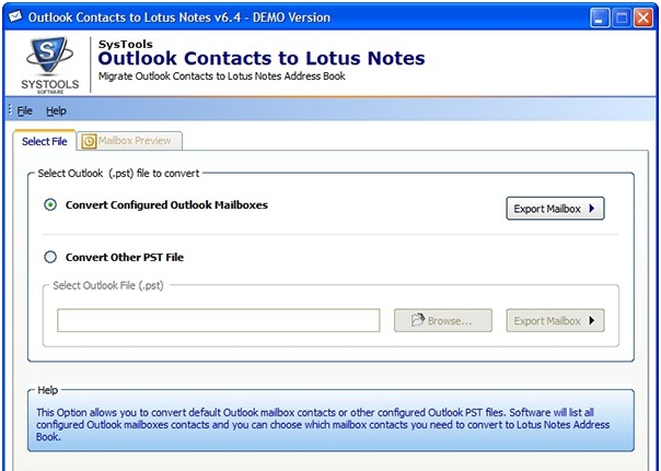 SysTools Outlook Contacts to Lotus Notes(邮箱处理工具) v6.10