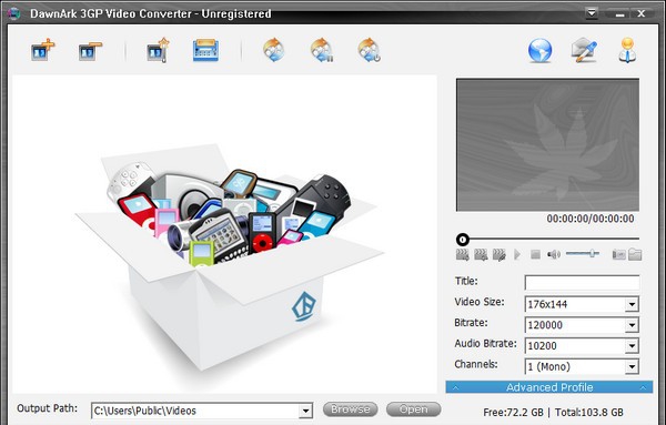 DawnArk 3GP Video Converter(3GP视频格式转换器) v1.3.22.0210