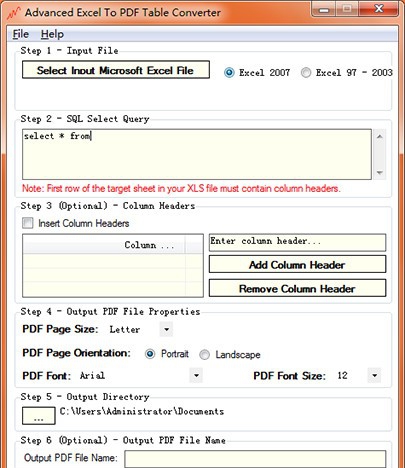 Advanced Excel To PDF Table Converter(Excel转PDF) v1.11