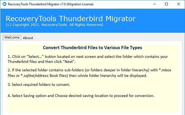 RecoveryTools Thunderbird Migrator(邮件工具) v7.6