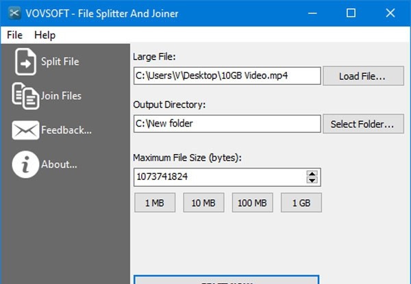 VovSoft File Splitter and Joiner(文件拆分合并) v1.5