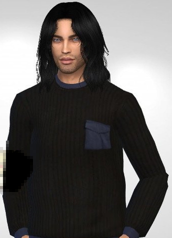 模拟人生4男士带口袋的黑色毛衣MOD v1.5