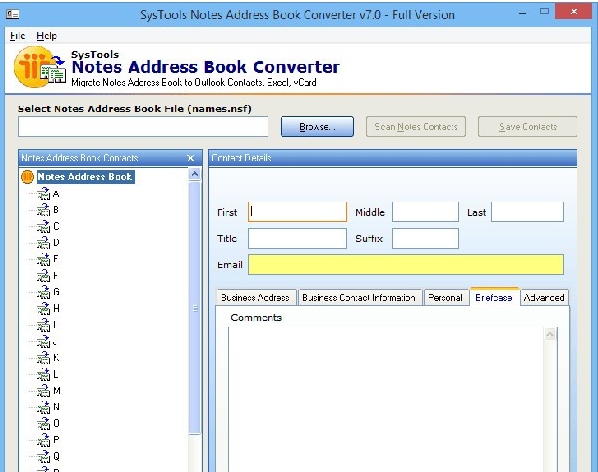 SysTools Notes Address Book Converter(邮箱处理工具) v7.4