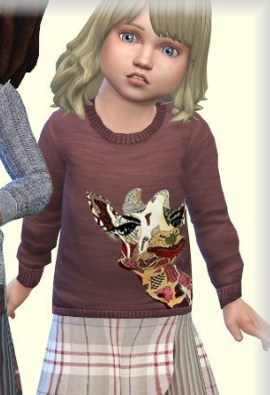 模拟人生4女孩网格毛制连衣裙MOD v2.23