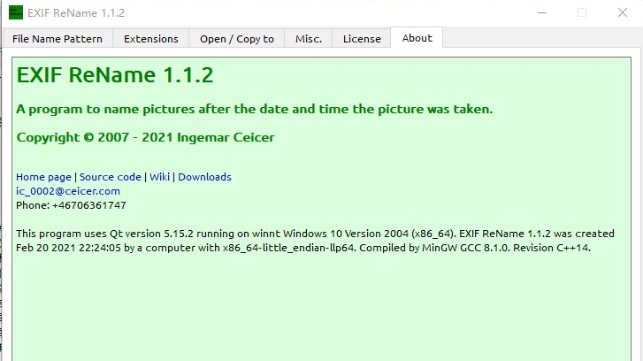 EXIF ReName 2(照片信息重命名) v1.1.6