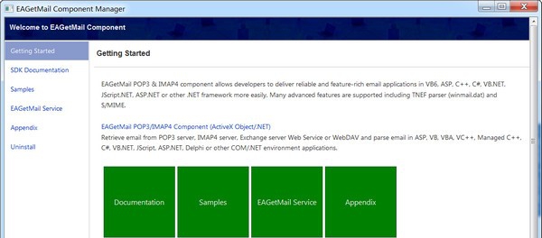 EAGetMail Component Manager(电子邮件组件管理工具) v5.2.1.14