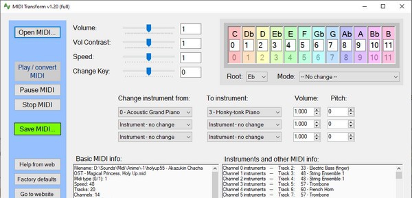 MIDI Transform(乐器数字接口转换器) v1.24