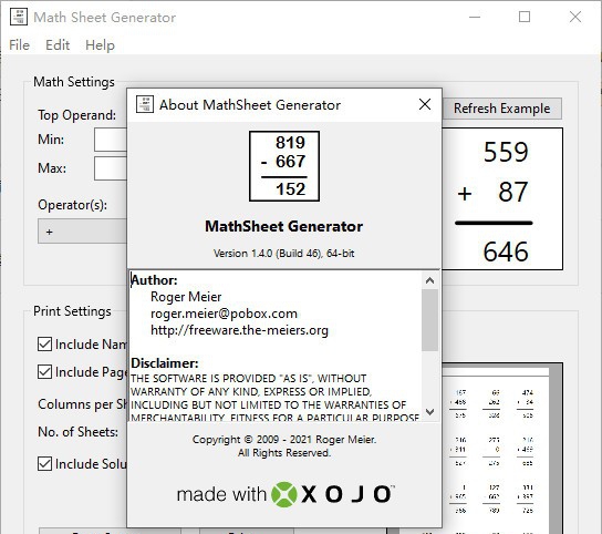 Math Sheet Generator(数学表格生成器) v1.4.3