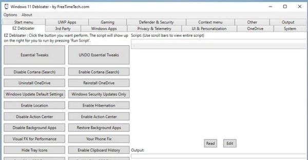 Windows 11 Debloater(win11便携式调整器) v1.1.0.3