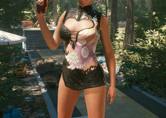 赛博朋克2077胸口镂空旗袍MOD v1.19