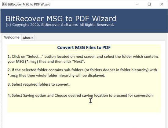 BitRecover MSG to PDF Wizard(MSG到PDF转换器软件) v7.2.5