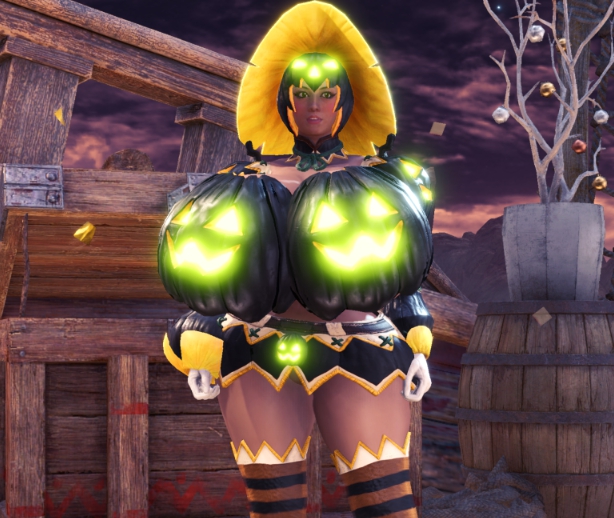 怪物猎人世界冰原性感丰腴圣诞节南瓜套装MOD v1.79