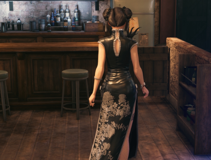 最终幻想7重制版蒂法艳丽黑色旗袍化妆MOD v2.80