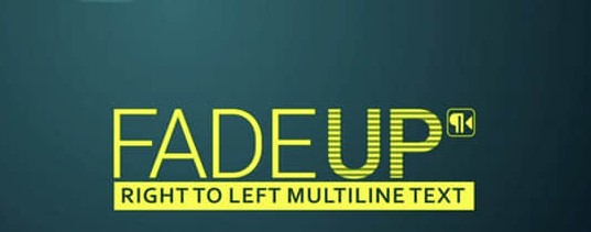 Fade Up RTL(AE文字段落淡入淡出动画脚本) v1.56