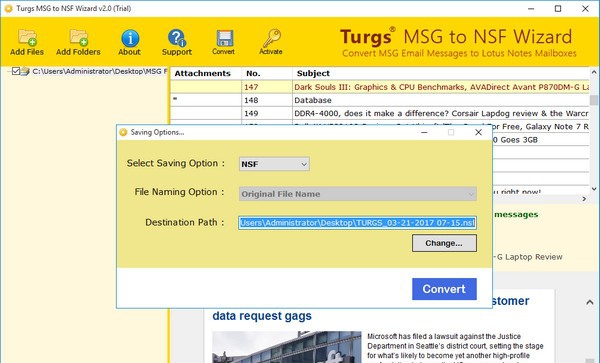 Turgs MSG to NSF Wizard(MSG转NSF转换工具) v2.1.5