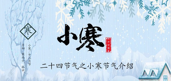 蓝色卡通小寒节气介绍PPT模板 v2.8