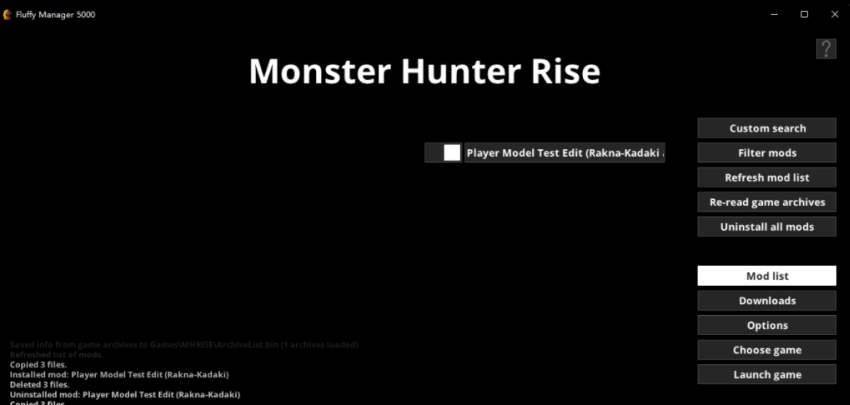 怪物猎人崛起Fluffy Mod管理器 v2.82