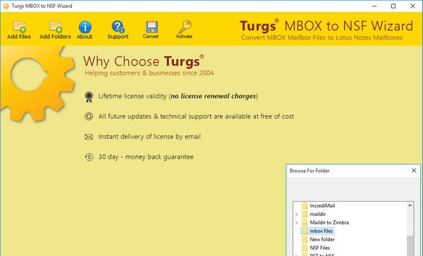 Turgs MBOX to NSF Wizard(MBOX到NSF转换工具) v2.1.3