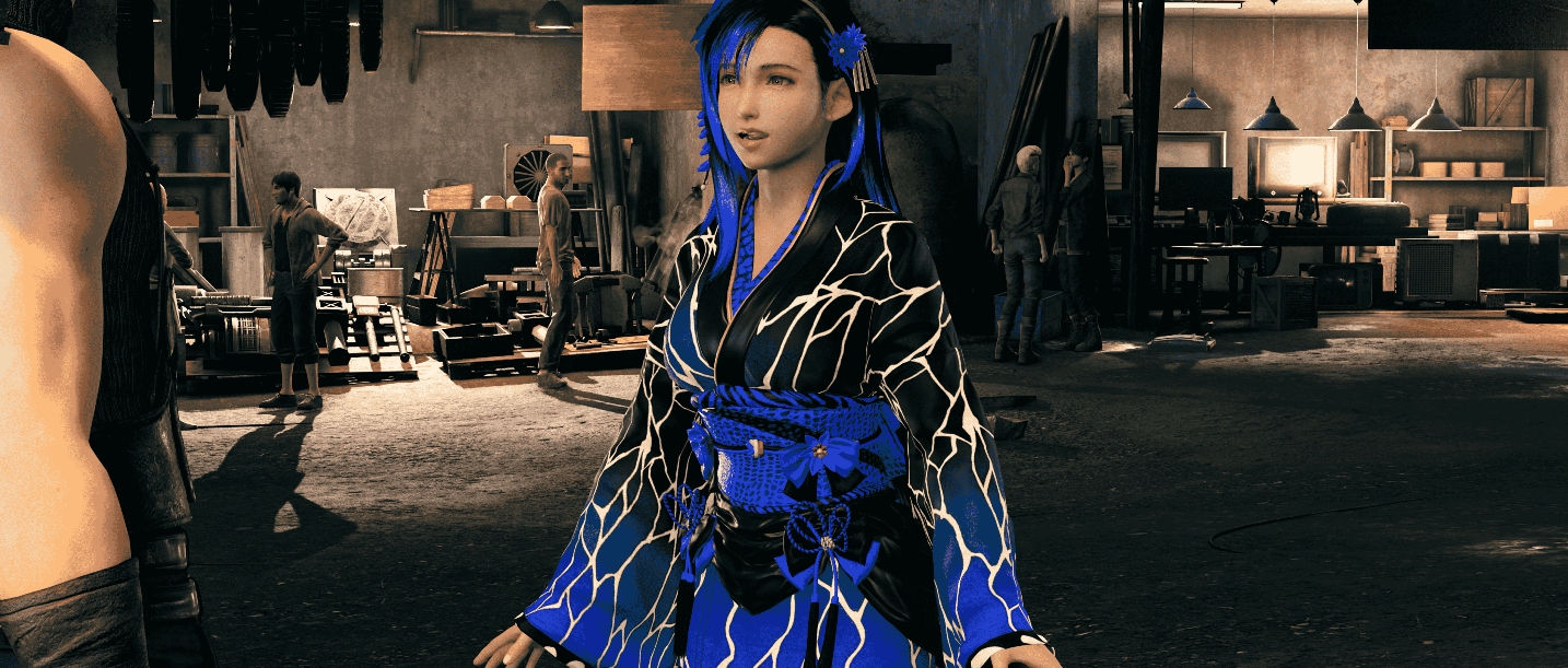 最终幻想7重制版蒂法炫彩蓝色忍者服装MOD v3.65