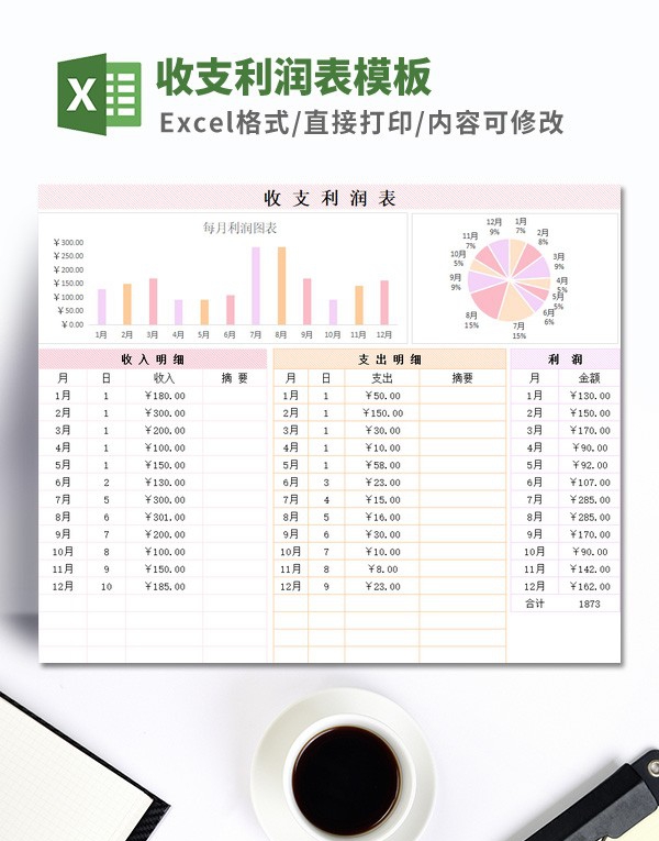 收支利润表模板 v2.93