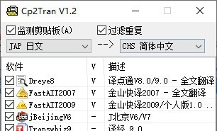 Cp2Tran(Galgame自动翻译工具) v1.10