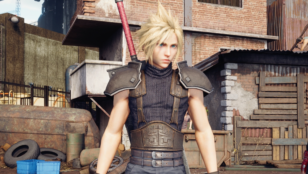 最终幻想7重制版克劳德全黑服装纹理MOD v3.30