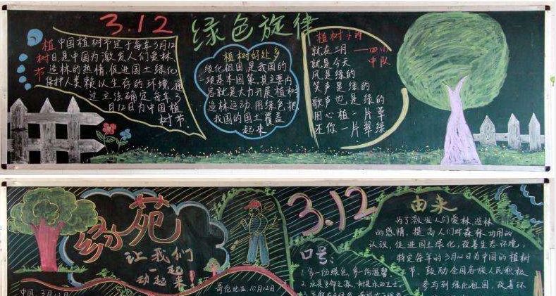 植树节主题黑板报模板图片素材 v1.6