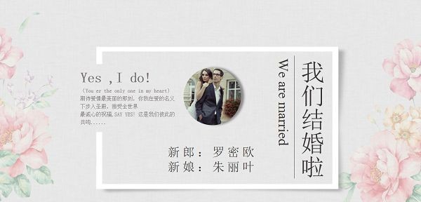 精致淡雅我们结婚啦PPT模板 v1.74