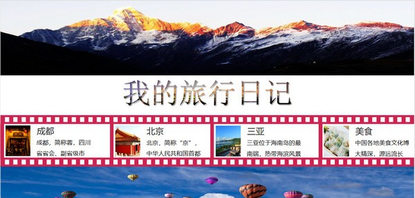 我的旅行日记电子相册PPT模板 v3.26