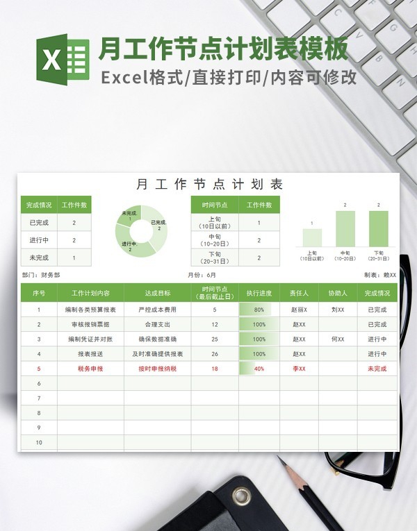 月工作节点计划表模板 v2.7
