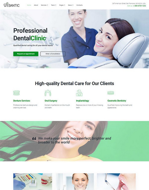 牙科整形医院官网网站模板 v1.7