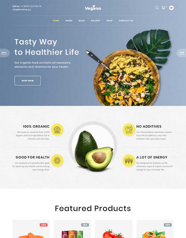 有机食品商店网站模板 v3.14