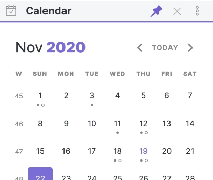 Obsidian简单日历小部件 v2.15