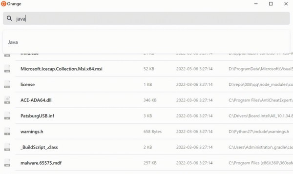 Orange(跨平台文件搜索软件) v0.0.8