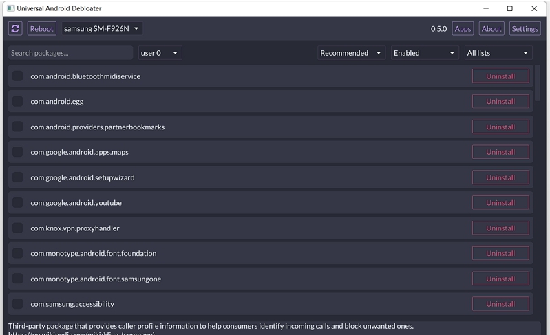 Universal Android Debloater系统应用卸载 v0.8