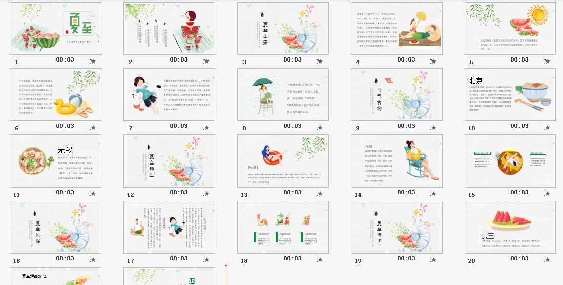 夏至节气精美PPT模板素材 v1.6