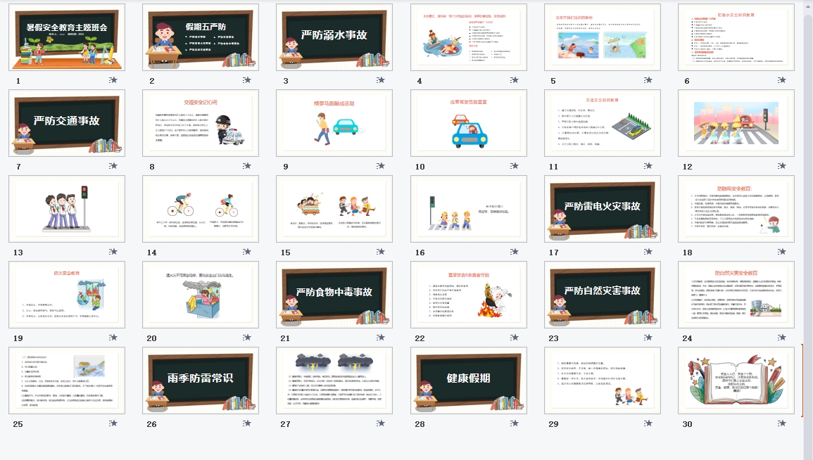 暑假安全教育ppt课件免费素材 v1.11