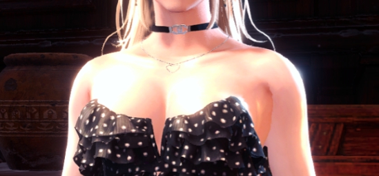 怪物猎人世界冰原女角色黑色吊带裙MOD v2.59