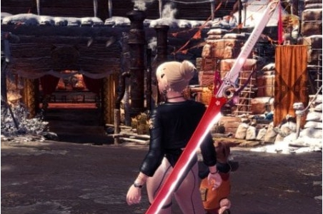 怪物猎人世界冰原战双帕弥什露西亚长剑无剑鞘MOD v3.90