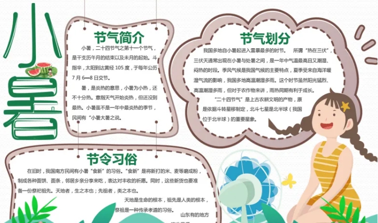 小暑节气手抄报素材 v1.6