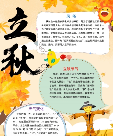 立秋手抄报图片素材 v1.8