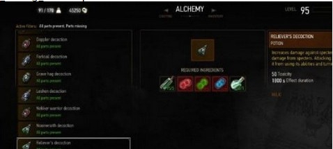 巫师3次世代版材料不足仍可炼金和制作MOD v1.37