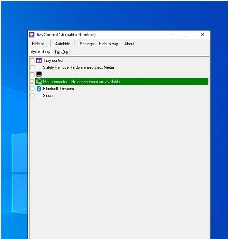 TrayControl任务栏托盘图标隐藏 v2.19 TrayControl任务栏托盘图标隐藏 v2.19