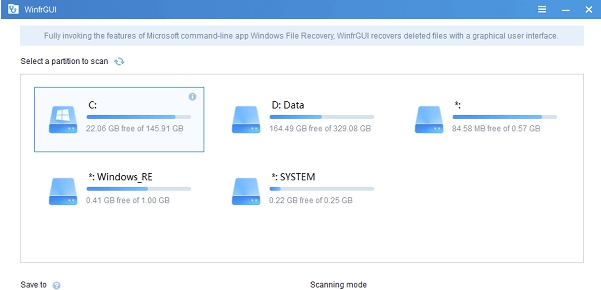 WinfrGUI数据恢复 v1.0.5