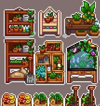 星露谷物语Himetarts and Wildflour的温室家具MOD v1.70